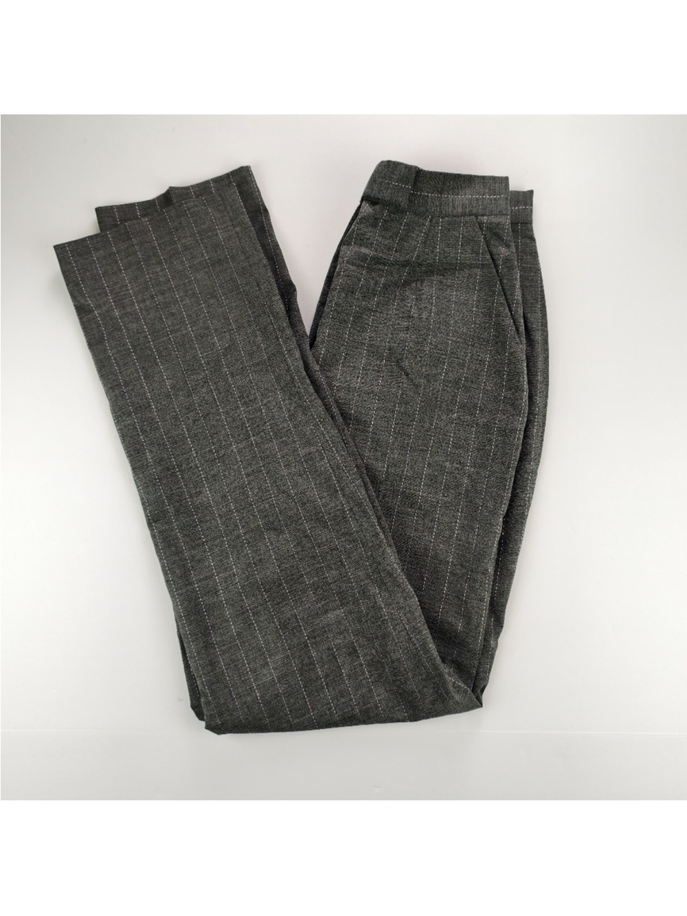Holt Renfrew Collection Grey Wool-Blend Pinstripe Pants Women 2 Elegant Workwear